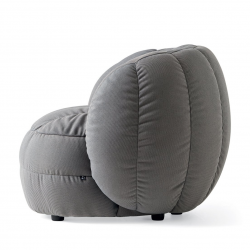 FAUTEUIL POUF LOUNGE CONTEMPORAIN EN TISSU REEF GRIS CONNUBIA