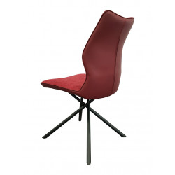 CHAISE WISH CONTEMPORAINE EN TISSU PIEDS CROISÉS ROUGE