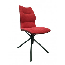 CHAISE WISH CONTEMPORAINE EN TISSU PIEDS CROISÉS ROUGE