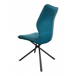 CHAISE WISH CONTEMPORAINE EN TISSU PIEDS CROISÉS BLEU