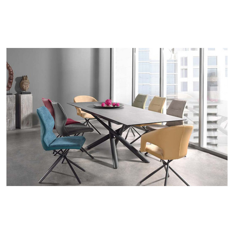 CHAISE WISH CONTEMPORAINE EN TISSU PIEDS CROISÉS