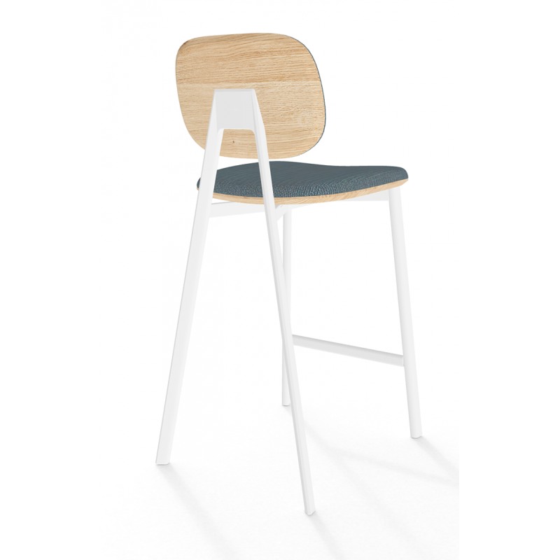 TABOURET CONTEMPORAIN EN TISSU, MÉTAL ET BOIS TATA 6