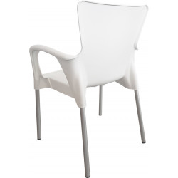 FAUTEUIL DE JARDIN EMPILABLE EN POLYPROPYLÈNE BLANC LARA