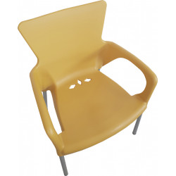 FAUTEUIL DE JARDIN EMPILABLE EN POLYPROPYLÈNE JAUNE LARA