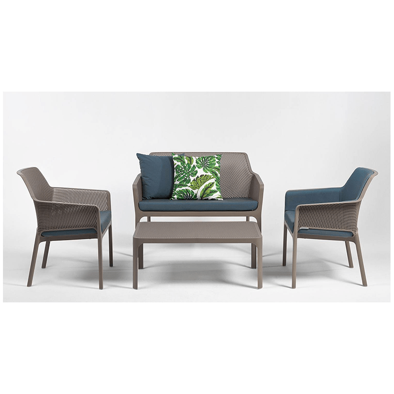 TABLE BASSE MODERNE DE SALON DE JARDIN NET TAUPE PROMOTION