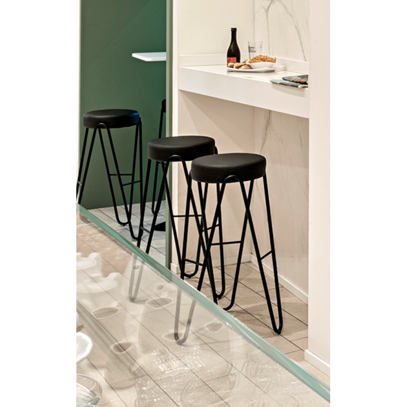 TABOURET DESIGN EN SMILICUIR GÉOMÉTRIQUE APELLE