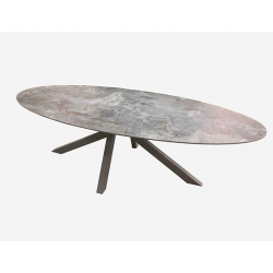 TABLE EN DEKTON OVALE PIEDS CENTRAL MOON