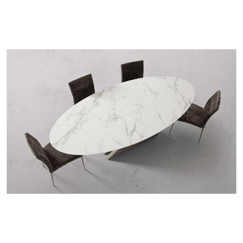 TABLE EN DEKTON OVALE PIEDS CENTRAL MOON