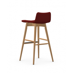 TABOURET PETIT DOSSIER CONTEMPORAIN EN BOIS ET TISSU COVER