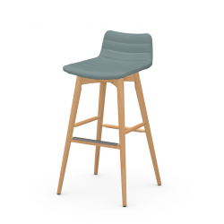 TABOURET PETIT DOSSIER CONTEMPORAIN EN BOIS ET TISSU COVER