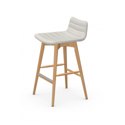 TABOURET PETIT DOSSIER CONTEMPORAIN EN BOIS ET SIMILICUIR COVER