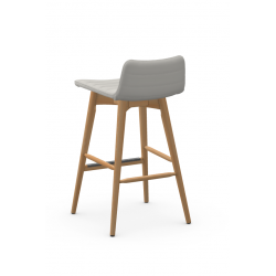 TABOURET PETIT DOSSIER CONTEMPORAIN EN BOIS ET SIMILICUIR COVER