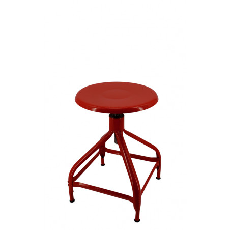 TABOURET BAS DE DESSINATEUR INDUSTRIEL RÉGLABLE EN HAUTEUR HORTENSE
