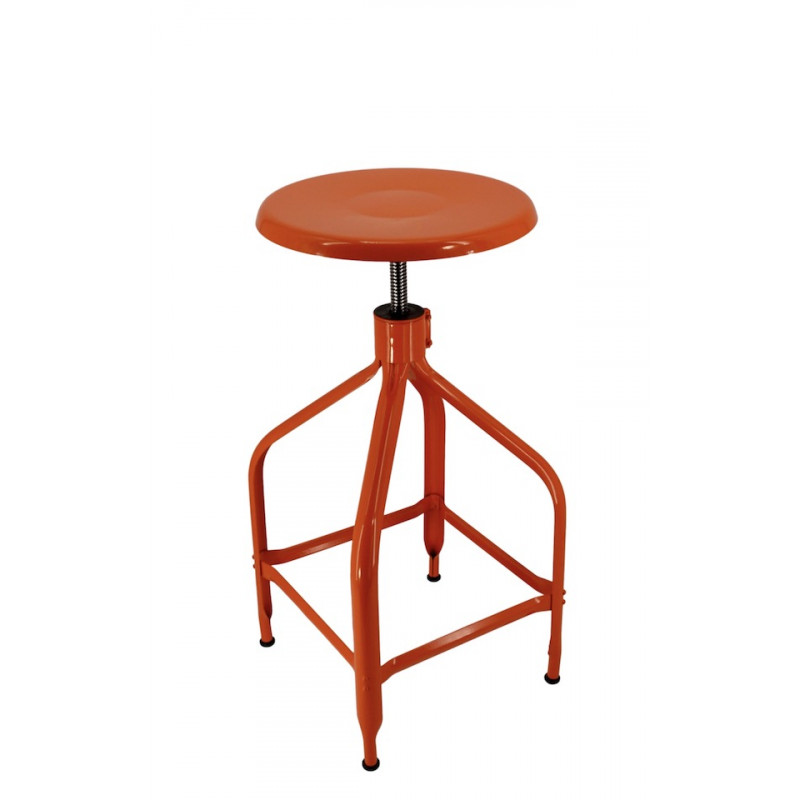 TABOURET HAUT DE DESSINATEUR INDUSTRIEL RÉGLABLE EN HAUTEUR HORTENSE