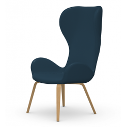 FAUTEUIL CONTEMPORAIN PIEDS BOIS AU DOSSIER HAUT DALIA