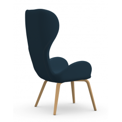 FAUTEUIL CONTEMPORAIN PIEDS BOIS AU DOSSIER HAUT DALIA