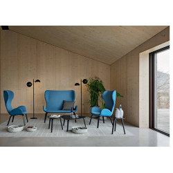 FAUTEUIL CONTEMPORAIN PIEDS BOIS AU DOSSIER HAUT DALIA