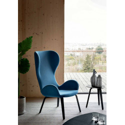 FAUTEUIL CONTEMPORAIN PIEDS BOIS AU DOSSIER HAUT DALIA