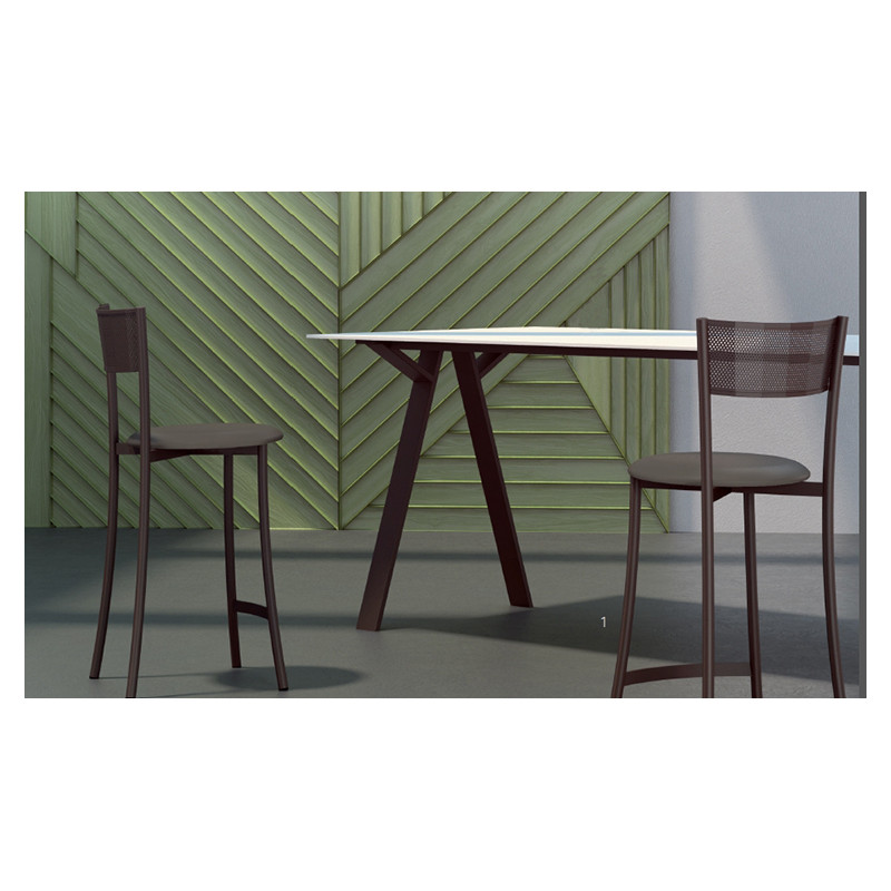 TABOURET DE CUISINE FRANÇAIS EN MÉTAL ÉCUME SNACK