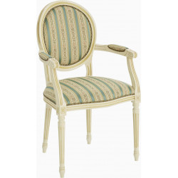 FAUTEUIL DE STYLE LOUIS XVI DOS GARNI EN BOIS ET TISSU PERSONNALISABLE