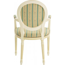 FAUTEUIL DE STYLE LOUIS XVI DOS GARNI EN BOIS ET TISSU PERSONNALISABLE