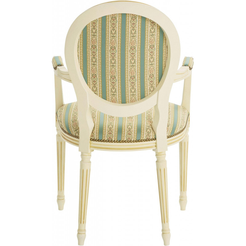 FAUTEUIL DE STYLE LOUIS XVI DOS GARNI EN BOIS ET TISSU PERSONNALISABLE