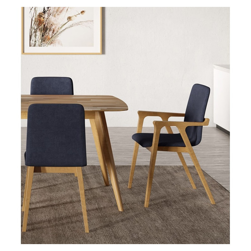 FAUTEUIL DE SALLE À MANGER AXEL EN BOIS ET TISSU