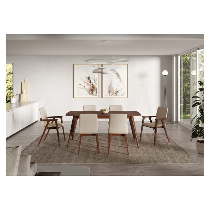 FAUTEUIL DE SALLE À MANGER AXEL EN BOIS ET TISSU