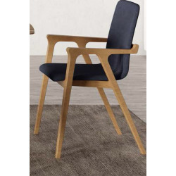 FAUTEUIL DE SALLE À MANGER AXEL EN BOIS ET TISSU