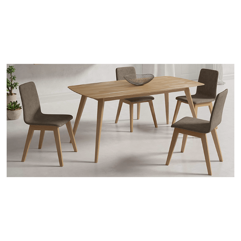 CHAISE DE SALLE À MANGER EN BOIS ET TISSU SANDY