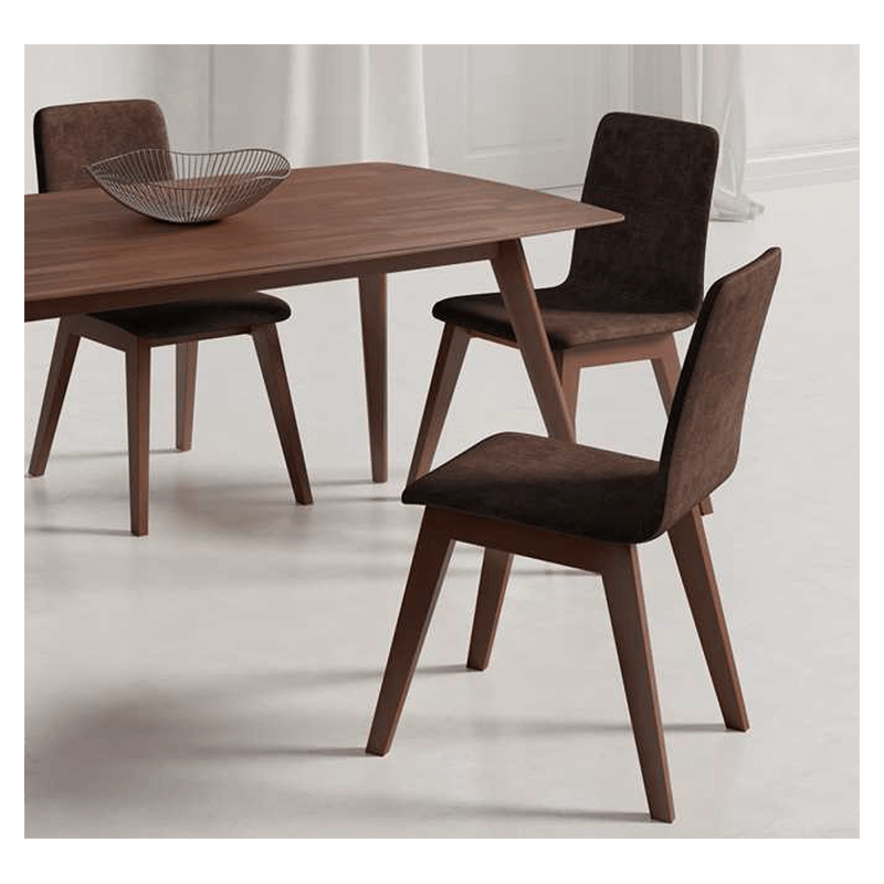 CHAISE DE SALLE À MANGER EN BOIS ET TISSU SANDY