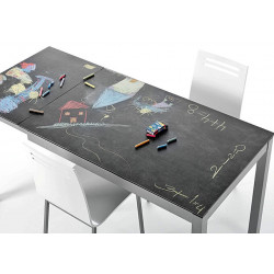 TABLE DE CUISINE HAUTE EN CÉRAMIQUE AVEC RALLONGE CÉLESTE HT 90 CM