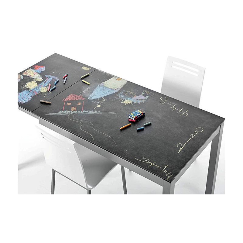 TABLE DE CUISINE HAUTE EN CÉRAMIQUE AVEC RALLONGE CÉLESTE HT 90 CM