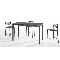 TABLE DE CUISINE HAUTE EN CÉRAMIQUE AVEC RALLONGE CÉLESTE HT 90 CM