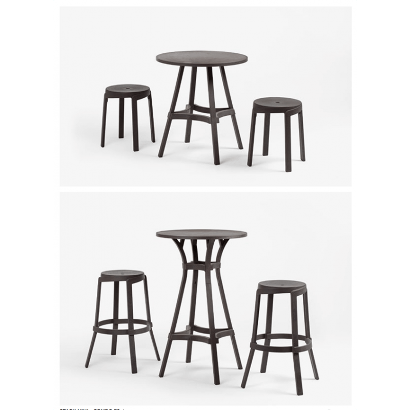 TABOURET DE BAR RECYCLÉ D'EXTÉRIEUR EMPILABLE STACK