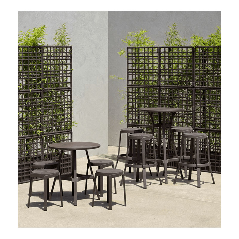 TABLE D'EXTÉRIEUR DEUX HAUTEURS RONDE STACK COMBO EN POLYPROPYLÈNE