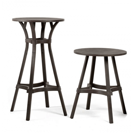TABLE D'EXTÉRIEUR DEUX HAUTEURS RONDE STACK COMBO EN POLYPROPYLÈNE