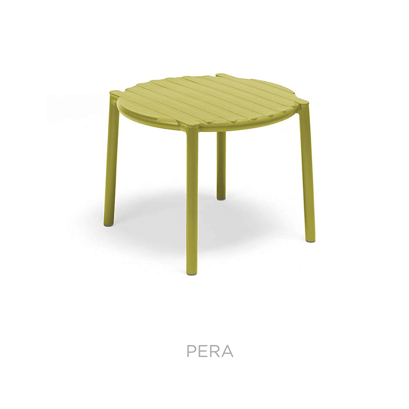 PETITE TABLE BASSE EMPILABLE RONDE D'EXTÉRIEUR DOGA EN POLYPROPYLÈNE