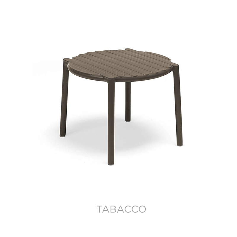 PETITE TABLE BASSE EMPILABLE RONDE D'EXTÉRIEUR DOGA EN POLYPROPYLÈNE