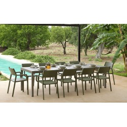 TABLE DE JARDIN EXTENSIBLE EN RÉSINE DURELTOP ET ALUMINIUM - RIO