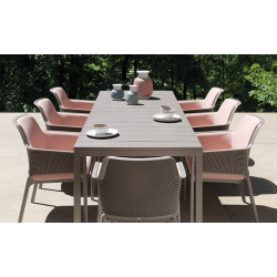 TABLE DE JARDIN EXTENSIBLE EN RÉSINE DURELTOP ET ALUMINIUM - RIO