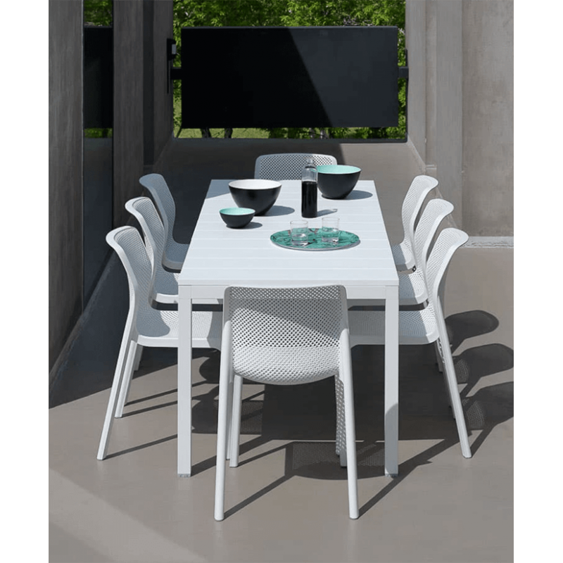 TABLE DE JARDIN EXTENSIBLE EN RÉSINE DURELTOP ET ALUMINIUM - RIO