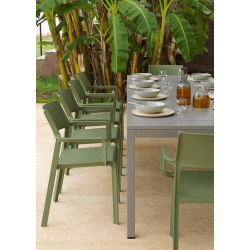 TABLE DE JARDIN EXTENSIBLE EN RÉSINE DURELTOP ET ALUMINIUM - RIO