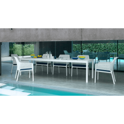 TABLE DE JARDIN EXTENSIBLE EN RÉSINE DURELTOP ET ALUMINIUM - RIO