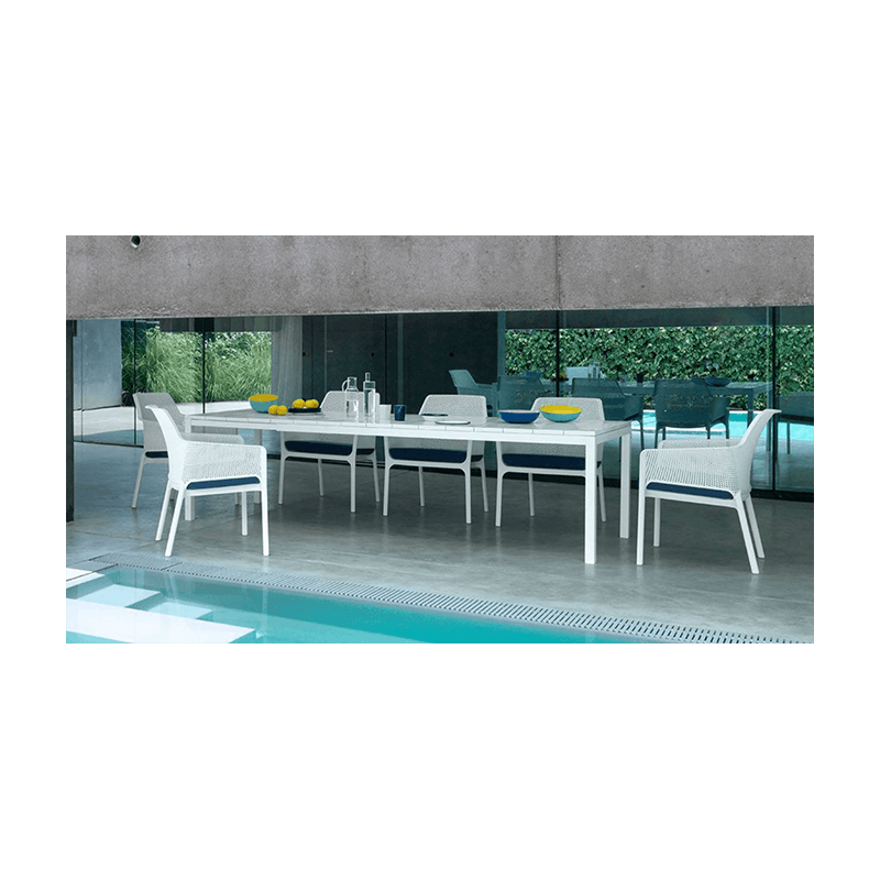 TABLE DE JARDIN EXTENSIBLE EN RÉSINE DURELTOP ET ALUMINIUM - RIO