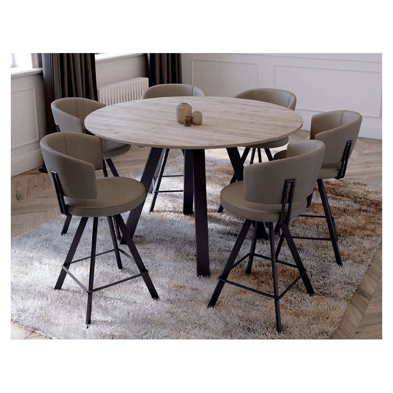 TABOURET SNACK PIVOTANT MODERNE BARALLURE EN TISSU