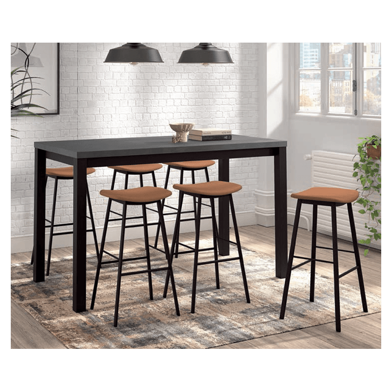 TABOURET SNACK D'APPOINT SANS DOSSIER BARAMI EN SIMILICUIR