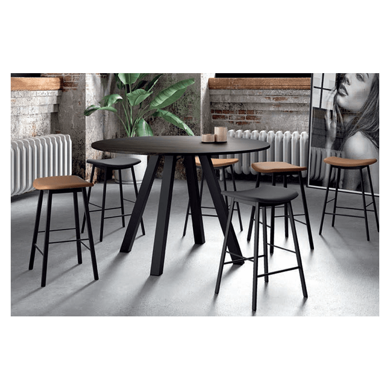 TABOURET SNACK D'APPOINT SANS DOSSIER BARAMI EN SIMILICUIR