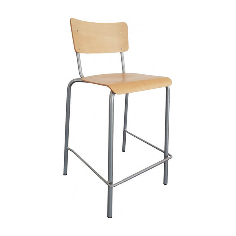 TABOURET SNACK VINTAGE EN MÉTAL ET BOIS BARCOLLÈGE