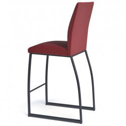 TABOURET CONTEMPORAIN GARNIE EN SIMILI CUIR ET MÉTAL ELITE